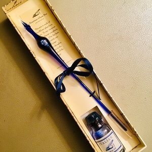 Glass blown Fountain Pen w/ Venetian Ink
